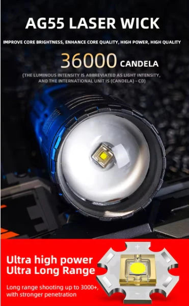 🔦LED Rechargeable Tactical Laser Flashlight